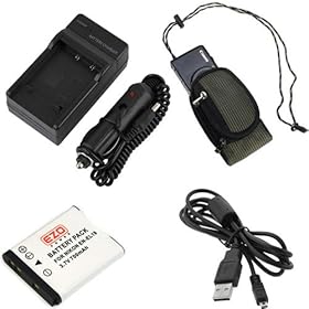 EZOPower Nikon EN-EL19 Replacement Battery 700MAH EZCBA22 + AC Travel Home Charger Set + UC-E6 USB Data Cable + EveCase Compact Camera Case for Nikon COOLPIX S100 S4100 S3100 S4300 S3300