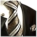 Paul Malone Necktie, Pocket Square and Cufflinks 100% Black Baroque
