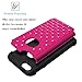 iPhone 6S Case,EC™ [Shockproof] Apple iPhone 6S Case, Heavy Duty Dual Layer Hybrid Stud Rhinestone Bling Protection Cover Case for Apple iPhone 6S / 6 (Hot Pink)