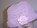 Ht56, Hand Crocheted Lavender Color Rayon Cotton Gimp Floppy Hat with Crocheted Baby ...