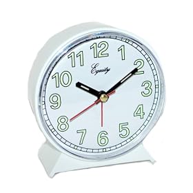 Equity 14076 Keywound Alarm Clock (White) by Equity