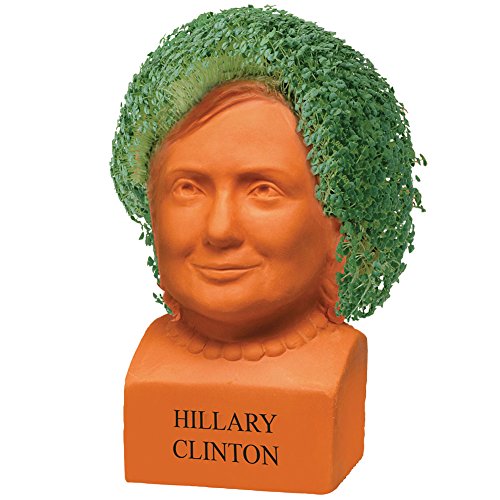 Hillary Clinton Chia Freedom Of Choice Live Plant Statue - Presidential Bust