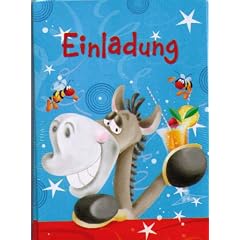 5 Kinder Einladungskarten mit Umschl�gen und Innentext Motiv - lustiger Esel