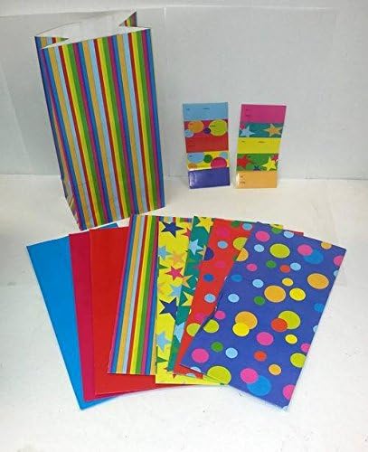 Variety Paper Goody Bag Kit With Gift Stickers And (48 Pieces)