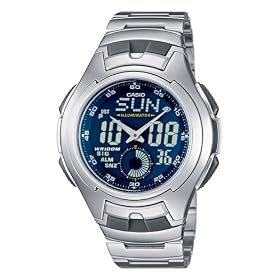 Casio - AQ-160WD-2BVEF - Montre Homme - Multifonction - Quartz analogique et digitale - Bracelet acier