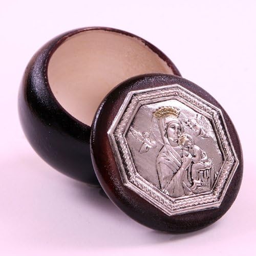 Silver Plated Rosary Box - Our Lady of Perpetual Help