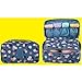 EVTECH(tm Portable Travel Drawer Dividers Closet Organizers Bra Underwear Storage Bag (2nd Gen. Navy Blue Flower)