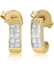 14k YELLOW GOLD WOMENS EARRING LE-995 DIAMOND 0.27CT TW