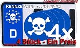 SKULL TOTENKOPF SKULLHEAD NUMMERNSCHILD Aufkleber Autoaufkleber 4er Set