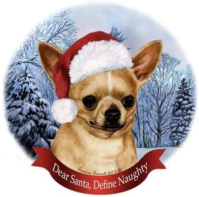 Pet Gifts USA Dog in Santa Hat Porcelain Hanging Howliday Ornament (Chihuahua)
