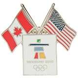 2010 Winter Olympics Dual Flags Collectible Pin