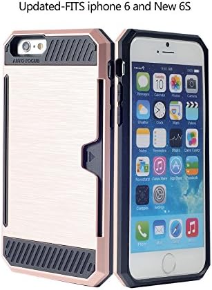 Iphone 6s Wallet Case,sport Design Super Shock Absorption Case for Apple Iphone 6 / Iphone 6s,ultra Slim Protective Phone Cover(rose Gold)