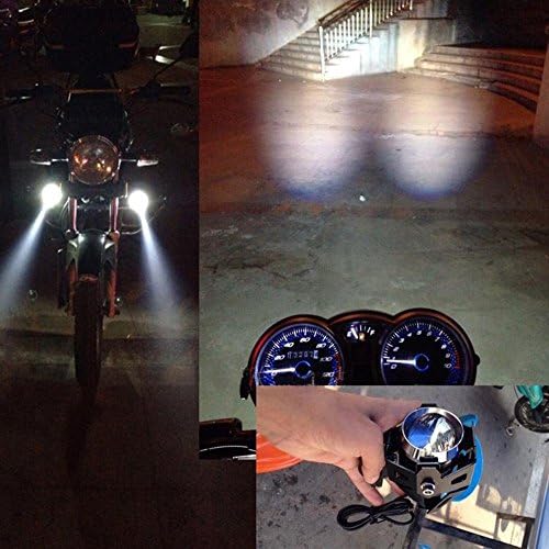 Landlord® 125W Super Bright Car Motorcycle CREE U7 LED Driving DRL Fog Head Spot Light Lamp Day time Lights Headlight Angel Eyes Ring (Red)