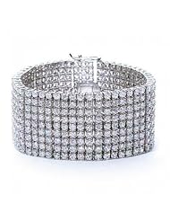 Bling Jewelry Great Gatsby Inspired CZ 925 Silver Bridal Tennis Bracelet 9 Row