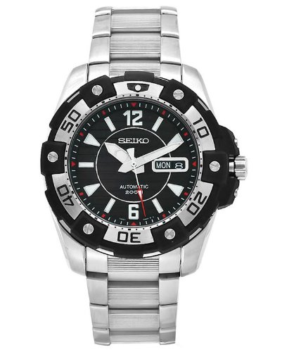 Seiko Men's SKZ271 Diver's Stainless-Steel Automatic Black Dial Watch