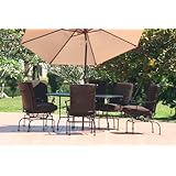 Monaco Outdoor Wrought Iron 7pc Patio Dining Set - Chocolate