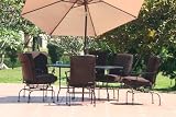 Monaco Outdoor Wrought Iron 7pc Patio Dining Set - Chocolate