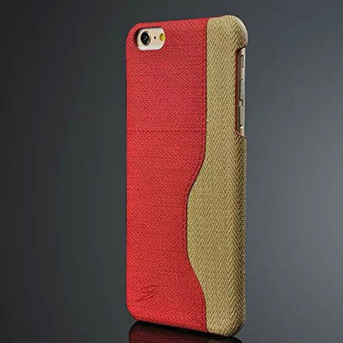 Fashion Unisex Pu Leather Iphone6 6s Plus Protector Shell Case Cover with Back Credit Card Holder (Red)