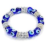 Evil Eye Glass Beads Bracelet with Rhinestone Spacers [Jewelry]
