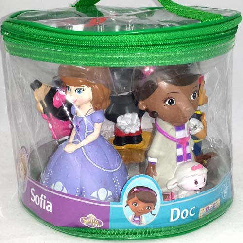 Disney Parks Exclusive Clubhouse Junior Mickey Jake Sofia Minnie Doc Bath Tub Squeeze Toys Set of 5