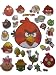 Angry Birds Puff Stickers 3 Large 8"x10" Sheets - 72 Pc