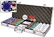 New 500 Real Clay 14 gram Tri Color 12 Stripe Poker Chips Set