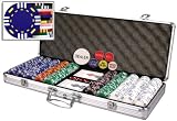 Premium set of 500 Real Clay 14 gram 12 stripe poker chips w/case and 6 dealer buttons