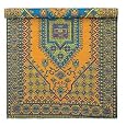 Turkish Pattern Reversible All-Weather Floor Rug - (4L x 6`W) Indoor / Outdoor (AQUA Blue)
