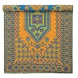 Turkish Pattern Reversible All-Weather Floor Rug - (4L x 6'W) Indoor / Outdoor (AQUA Blue)