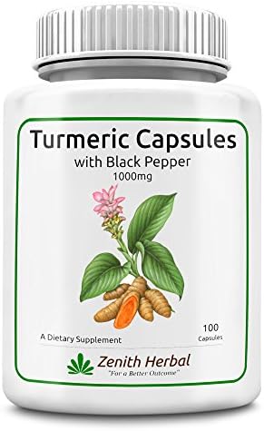 Zenith Herbal Turmeric and Black Pepper Capsules, 100 @ 1000mg