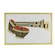 Arts of India Embossed Miniature Painting of Indian Music Instruments on Marble Plate