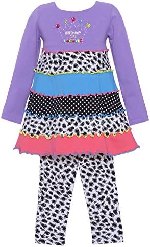 Allison Ann Baby Girls Purple Mixed Print Birthday 2Pc Legging Set 24M