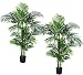 TWO Pre-Potted 4' Artificial King Areca Palm Trees