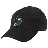 San Jose Sharks Black BL Slouch Adjustable Hat