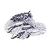 EVER FAITH® Silver-Tone Sleeping Pegasus Austrian Crystal Bracelet Black