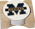 NCAA Michigan Wolverines Set of 4 Round Stone Coasters