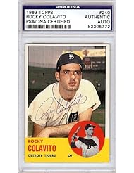 Collectibles: Rocky Colavito Autographed Signed 1963 Topps Card PSA/DNA #83305772 - Hollywood Collectibles