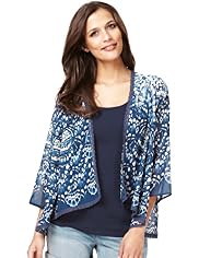Indigo Collection Butterfly Print Cover-Up Top
