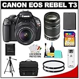Canon EOS Rebel T3 12.2 MP Digital SLR Camera Body & EF-S 18-55mm IS II Len ....