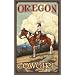 Northwest Art Mall 11" x 17" Poster Oregon Summer Cowgirl by Paul A. Lanquist
