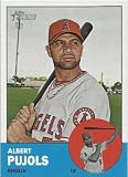 Albert Pujols 2012 Topps Heritage Baseball Series Mint Card #290, One of the First Cards Picturing Him in His New Los Angeles Angels White Jersey.