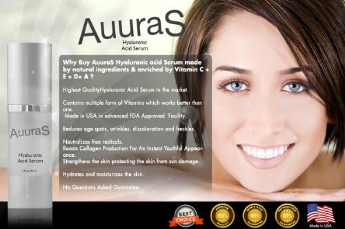 1 Day Sale! Hyaluronic Acid and Vitamin C, A, E, D Serum :: Best Anti Aging and Anti Wrinkle Moisturizer :: Money Back Guarantee:: 100% Pure :: For Men & Women :: Activates Collagen:: Botox Alternative:: Skin Rejuvenator :: Smoothing Fine Lines:: Firms & Hydrates Beautifies Skin :: Guaranteed Results