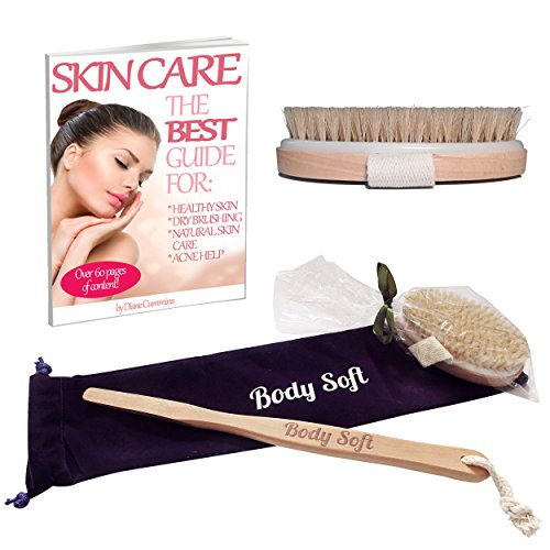 17 " bath body brush with velvet travel bag and eb…