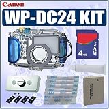 Canon WP-DC24 Waterproof Case for Canon Powershot SD790IS Digital Cameras + Canon WWDC1 + EXTRA Battery + 4GB SD Card + Underwater Accessory Kit