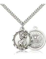 St. Christopher Navy Medal, Sterling Silver