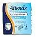 Attends Incontinence Care Underwear for Adults, Extra, XXL, 12 Count (Pack of 4)