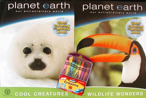 Childrens Toyshop  Toys : 2 Planet Earth Coloring Books plus 16 Crayons