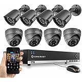 Amcrest 960H 8CH 1TB Security System - Eight 800+ TVL IP66 Bullet and Dome cameras (Black)