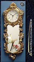 QUARTZ GOLDEN WALL CLOCK MIRROR