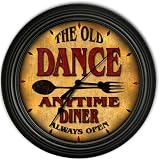 Dance 's Family Diner Black Cascading Pub Style Wall Clock
